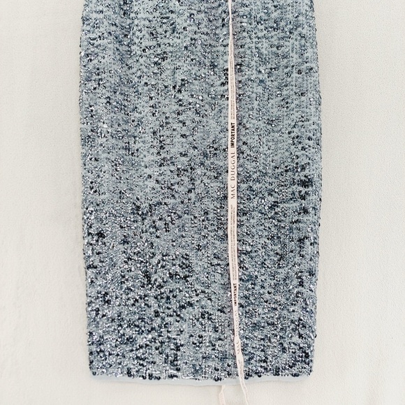 NEW Mac Duggal 10766 Blue Cocktail Sequin Short Midi Dress P5781 - Picture 3 of 9